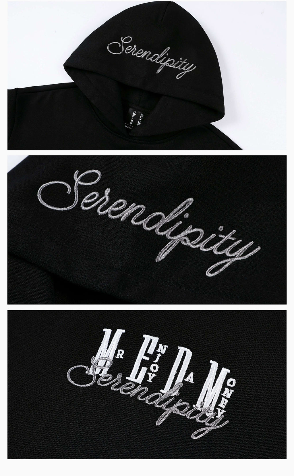 MEDM Basic One Point Embroidered Logo Oversized Hoodie
