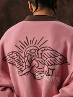 1807 Angel STILL GOING Half Zip Polo Knit Sweater