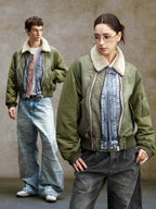 YADcrew Digital Print Reversible MA-1 Down Jacket