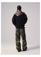 Remedy Badge Print Hood Zip Up Hoodie