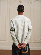 YADcrew Dirty Washed Circus Star Studded Long Sleeve Tee