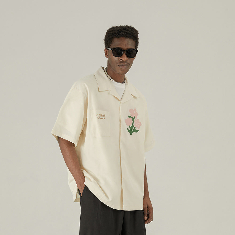 EMPTY REFERENCE Cute Small Flower Short Sleeve Shirt