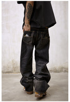 Remedy Double Layer Back Pocket Side Stitch Washed Jeans