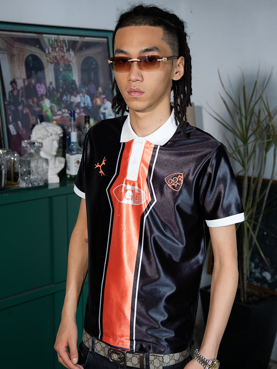TGFCLUB Color Clashing Sports Fabric Soccer Jersey Polo