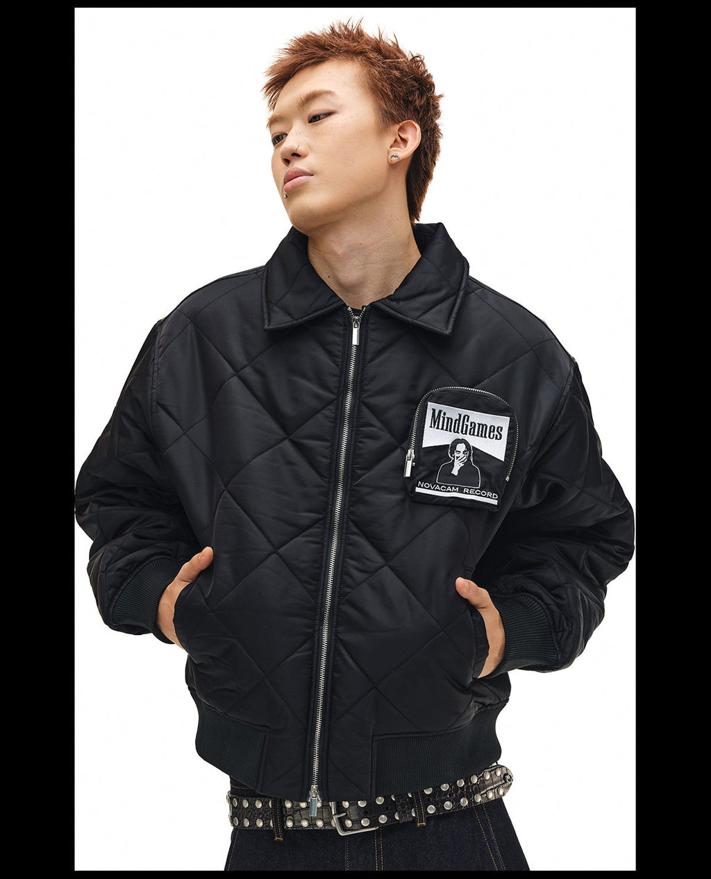 NOVACAM Diamond Plaid Quilted Puffer Jacket