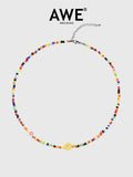AWE Colorful Bead Smiley Flower Necklace