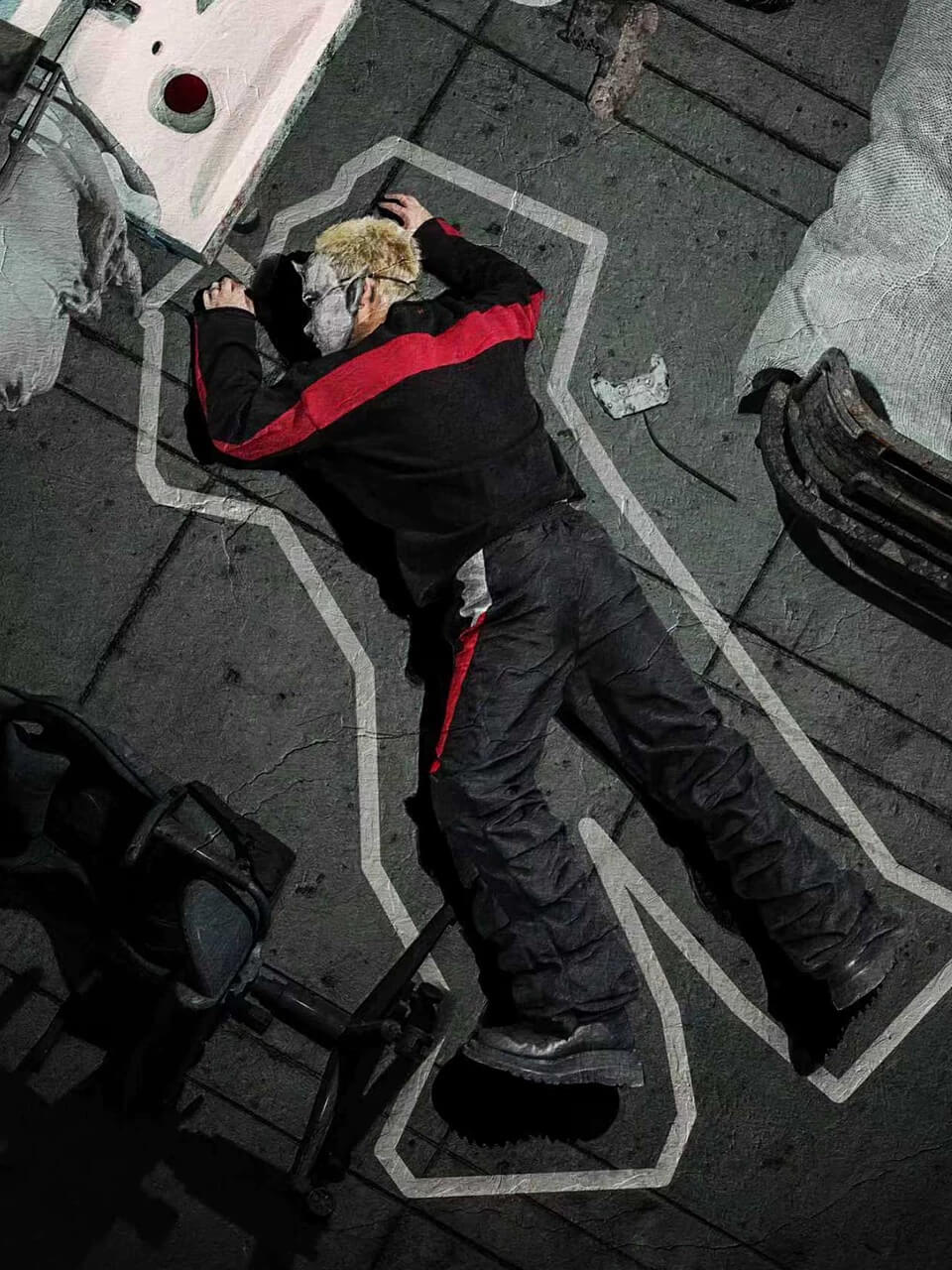 UNDERWATER Dirty Dye Colorblock Track Pants