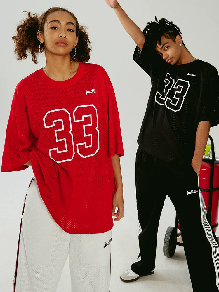 JUST VIBE 33 Numbered Mesh Hockey Jersey