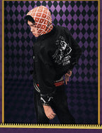 MEDM × JOJO Plaid Hooded Washed Zip Up Hoodie