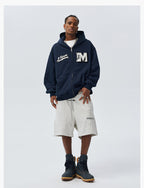 MEDM Towel Applique Embroidery Zip-Up Hoodie