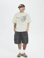 F2CE Multi-Pocket Zipper Tactical Cargo Sweat Shorts