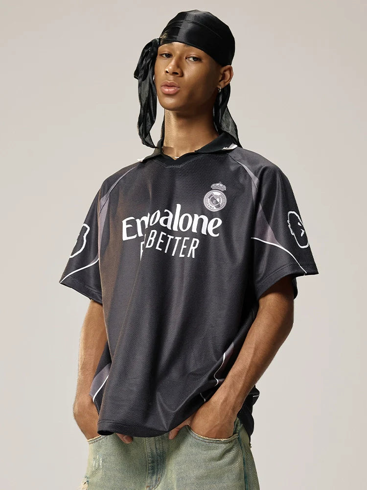 Remedy Emoalone Print Inspired Soccer Jersey Polo Shirt