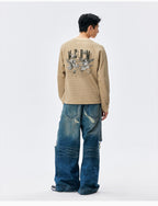 MEDM Angel Print Waffle Long Sleeve Tee