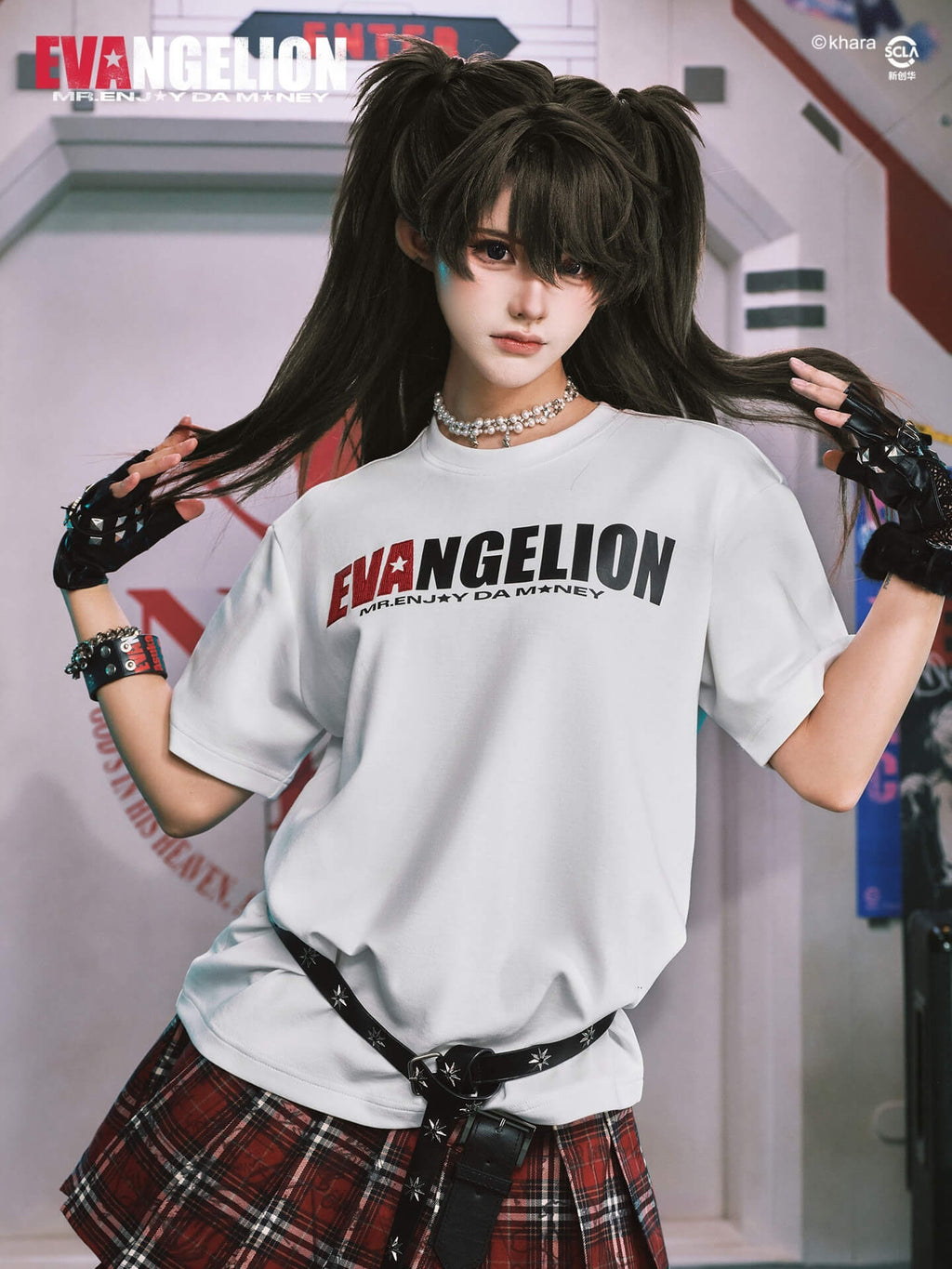 MEDM x EVA NEVER END Mixed Embroidery Print Logo Tee