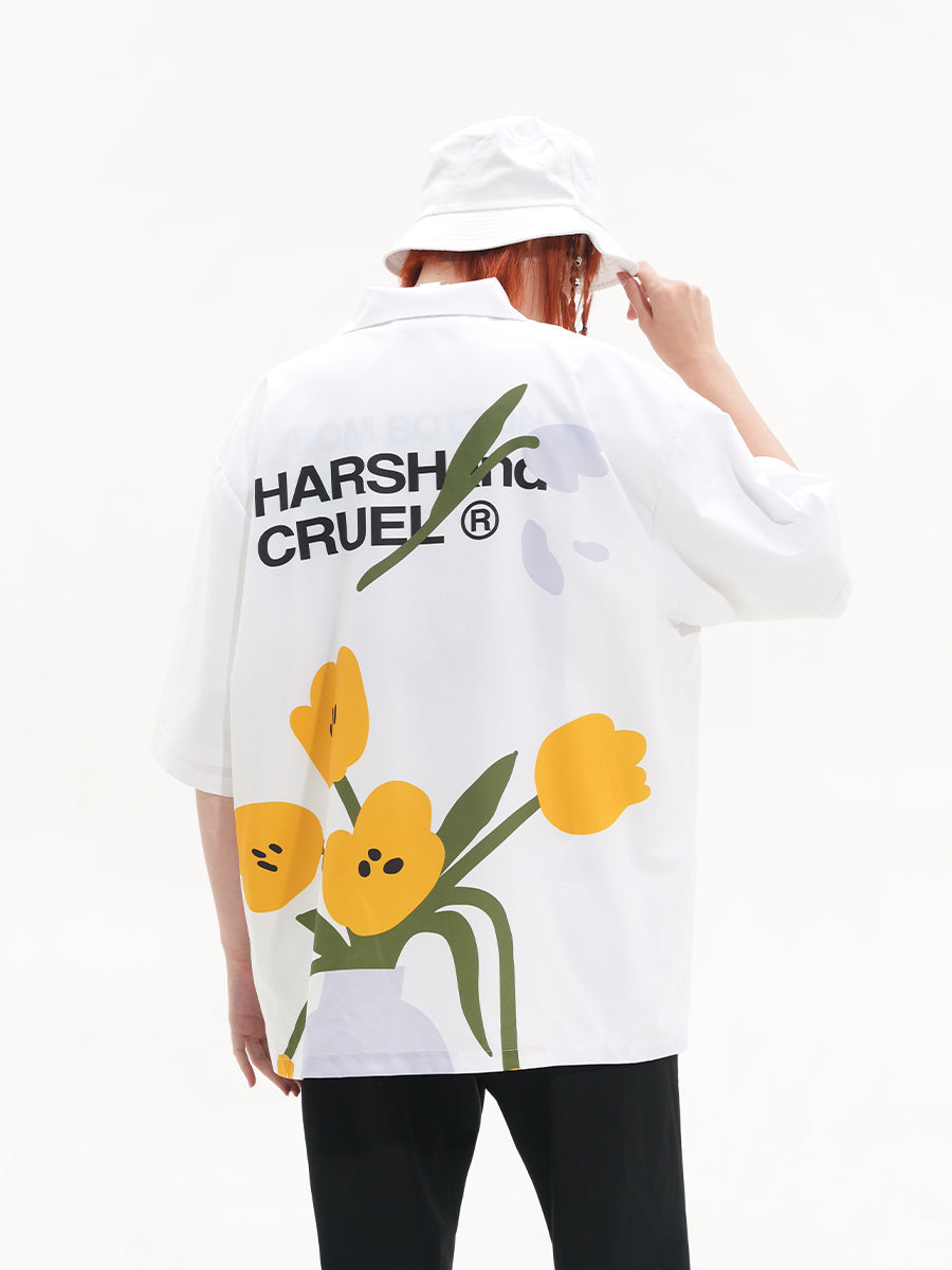 Harsh and Cruel Flower Pot Printed Shirt