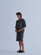 LIBERAFIT V Neck Ribbed Knit Short Sleeve Sweater