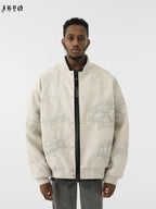 JHYQ Embroidered  PU Leather Baseball Jacket