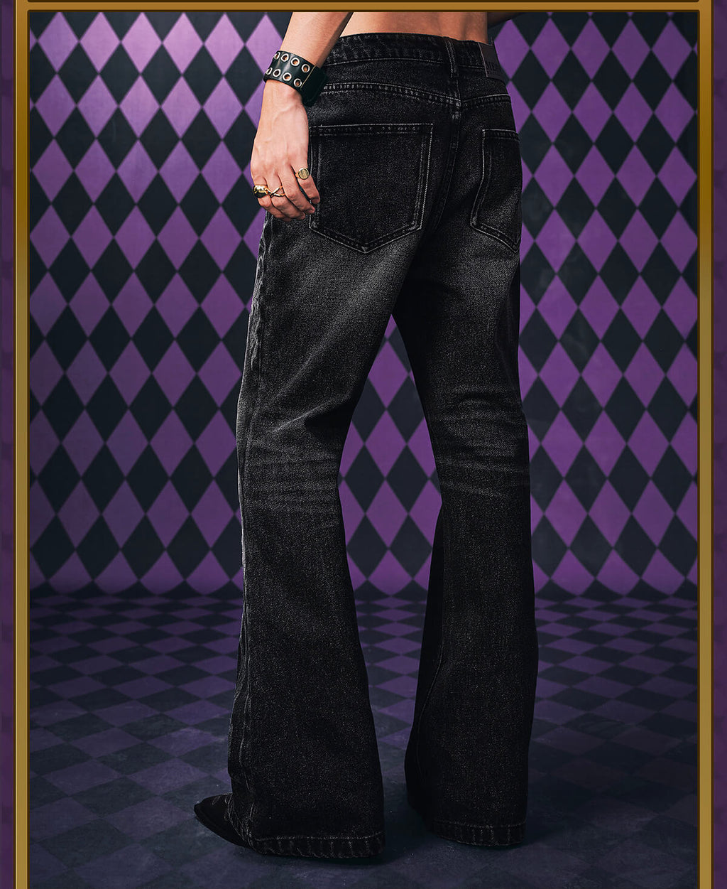 MEDM × JOJO Icon Embroidery Washed Distressed Jeans