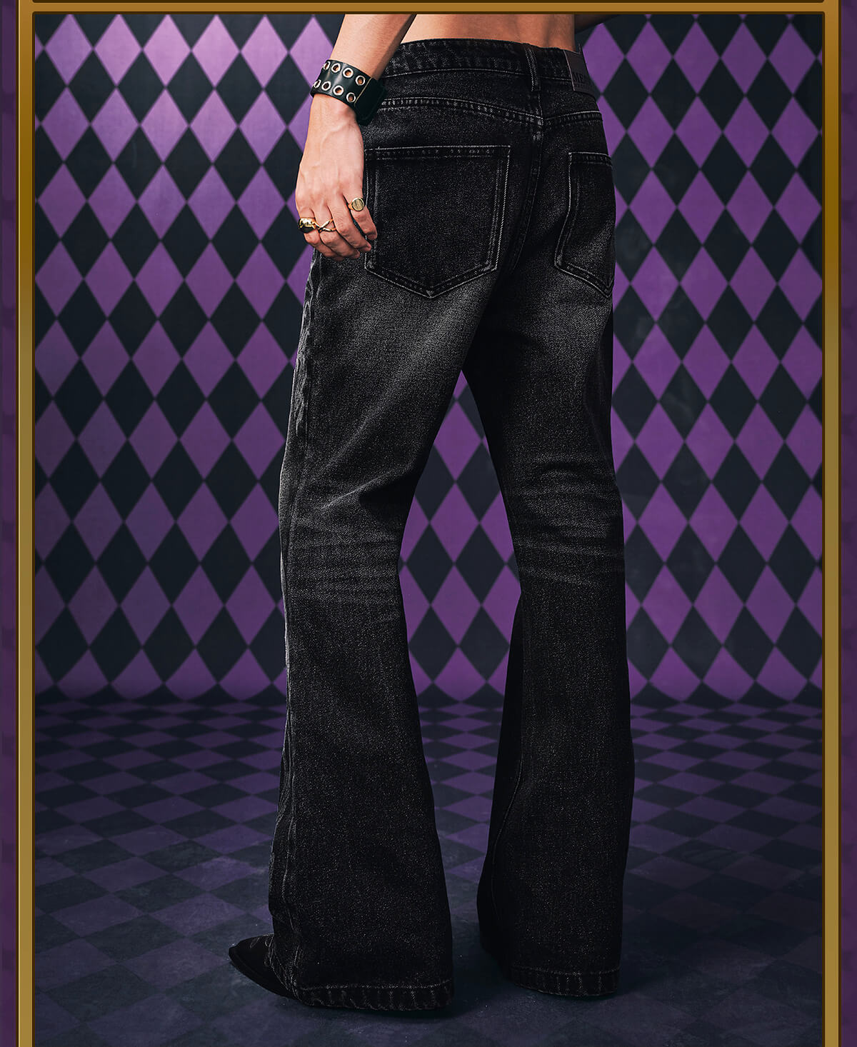 MEDM × JOJO Icon Embroidery Washed Distressed Jeans