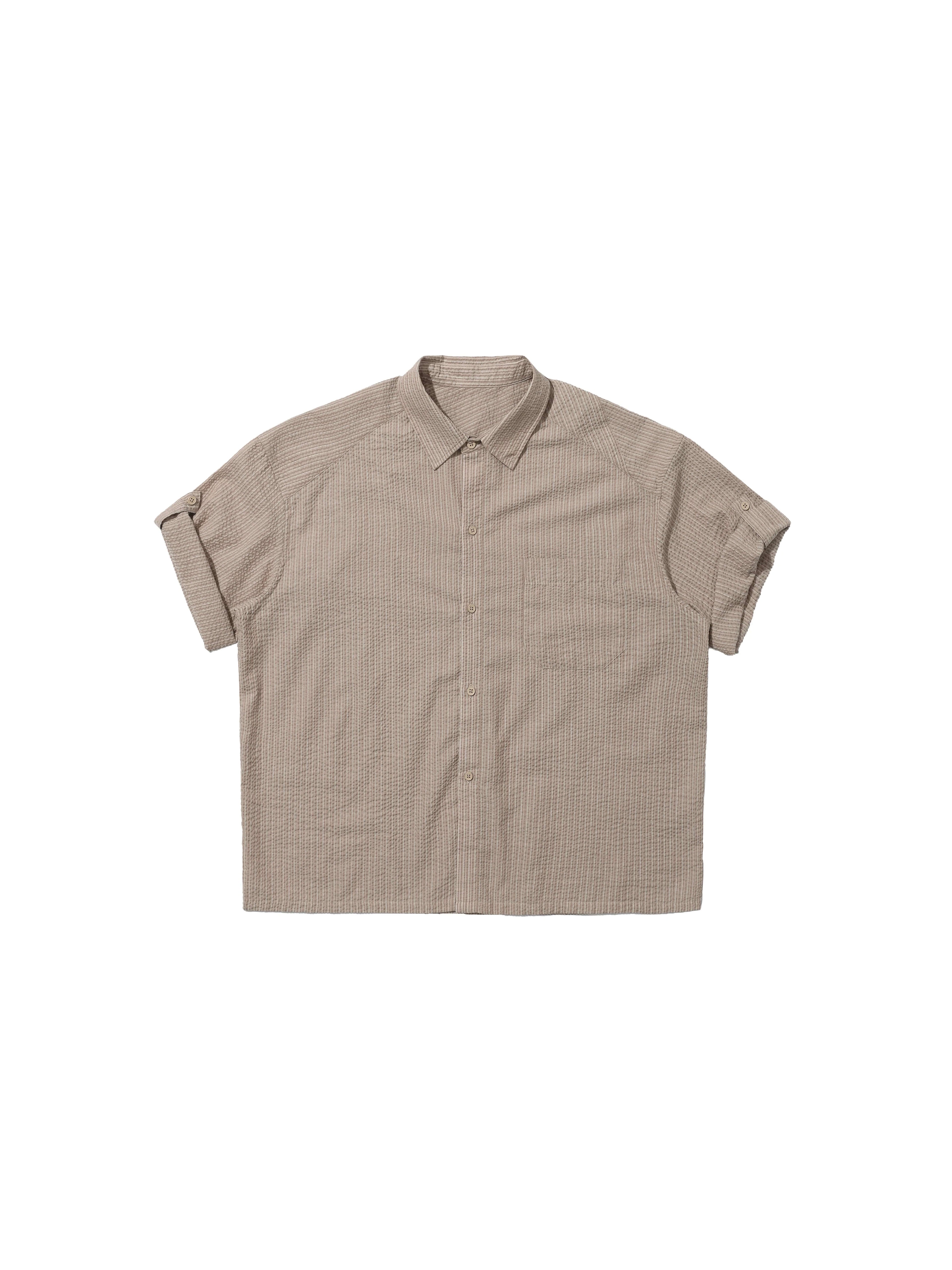 LIBERAFIT Cross Weave Striped Pique Short Sleeve Shirt