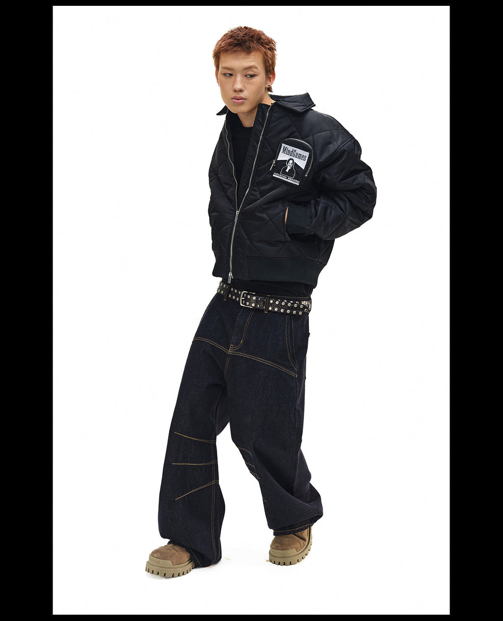 NOVACAM Diamond Plaid Quilted Puffer Jacket