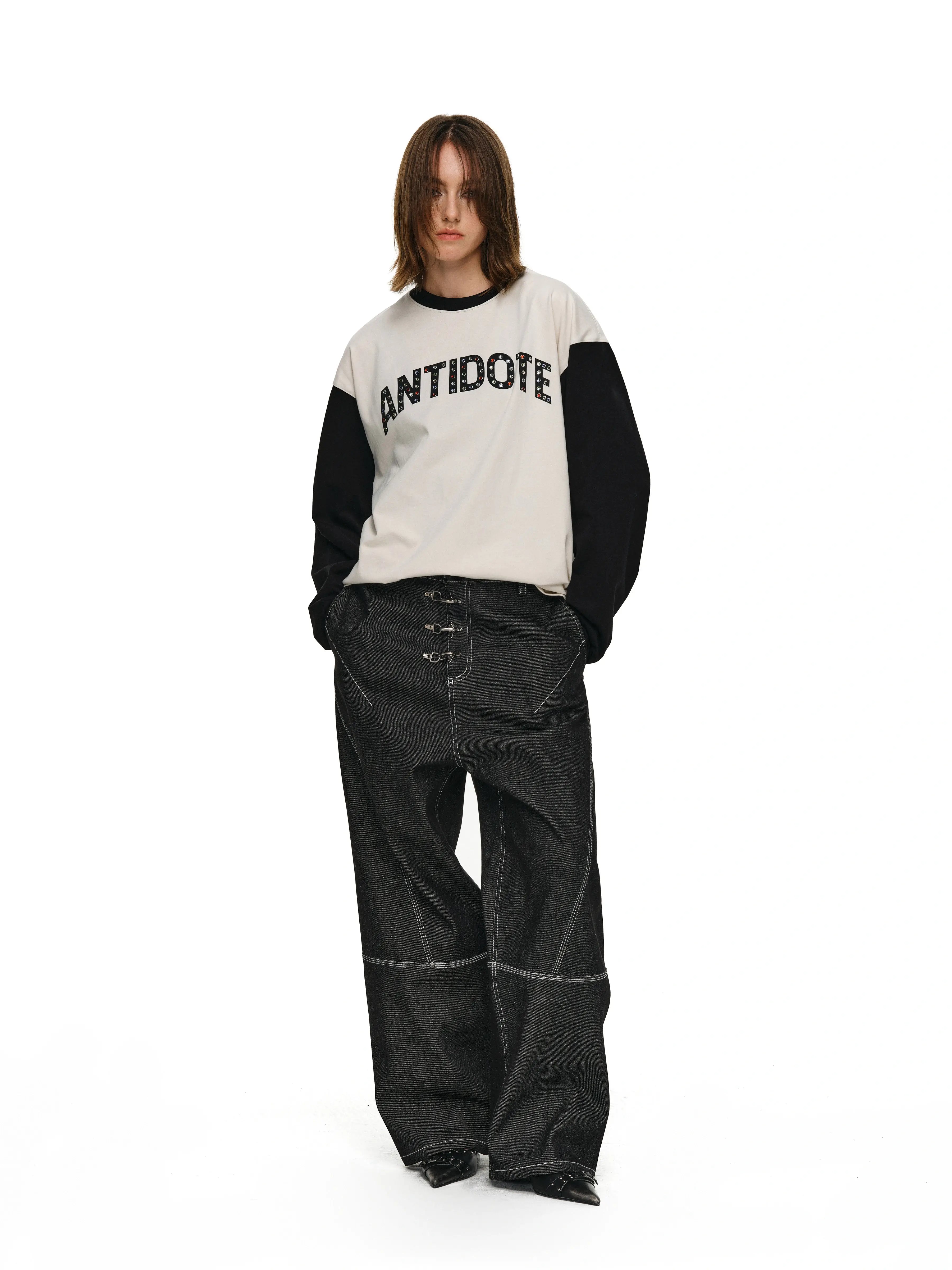 ANTIDOTE 3D Cut Stitched Denim Jeans
