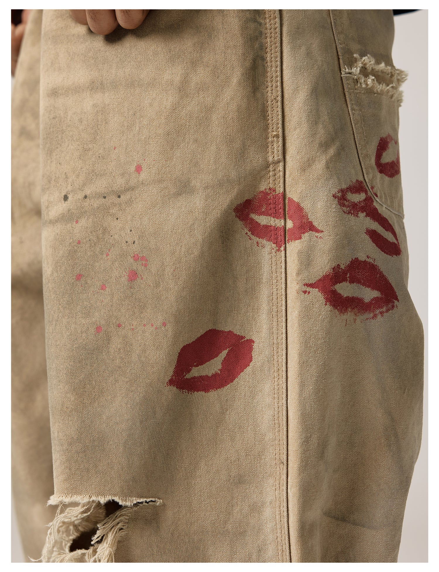 Remedy Kiss Mark Distressed Hole Work Painter Pants