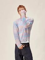 EVILKNIGHT(EK) Gradient Striped Knit Sweater