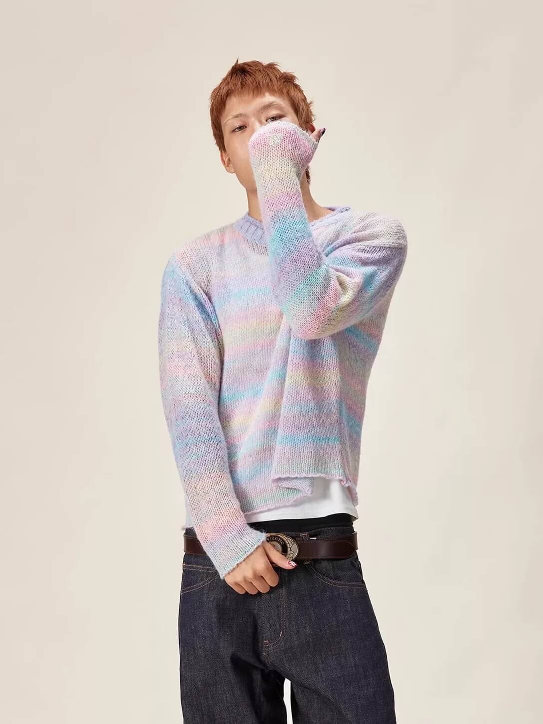 EVILKNIGHT(EK) Gradient Striped Knit Sweater