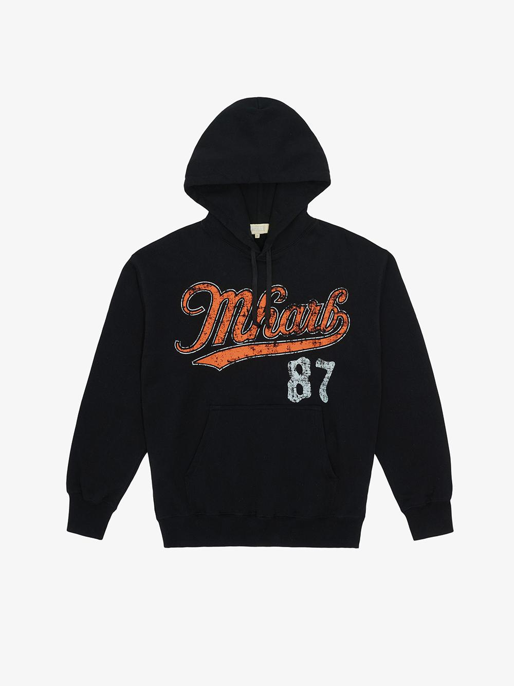 MHARF Black Vintage Printed Hoodie