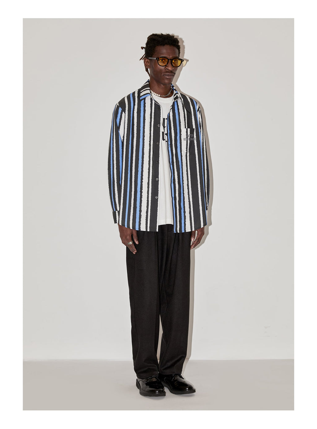 EMPTY REFERENCE Oil Painting Stripes Long Sleeved Shirt