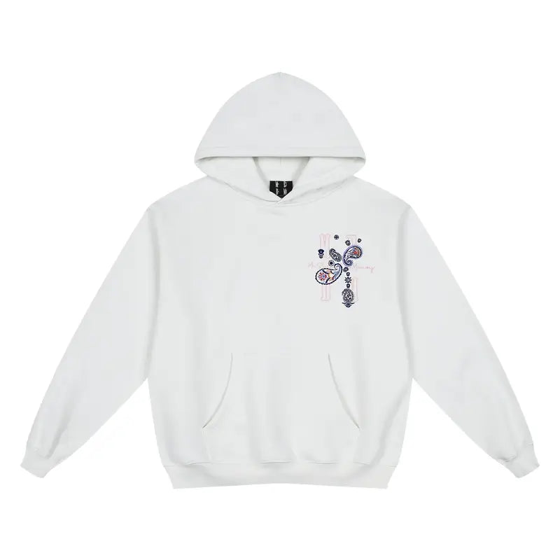 MEDM Ethnic Paisley Flower Embroidered Hoodie