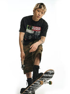 NOVACAM Vintage Rock Washed Black Stitch Tee
