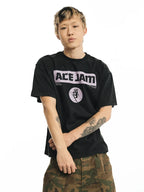 NOVACAM ACE JAM Vintage Washed Black Stitch Tee
