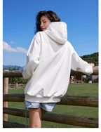 MEDM Flower Logo Embroidered Zip-Up Hoodie