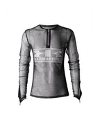 KARMANISTIC Mesh Half Zip Long Sleeve Tee