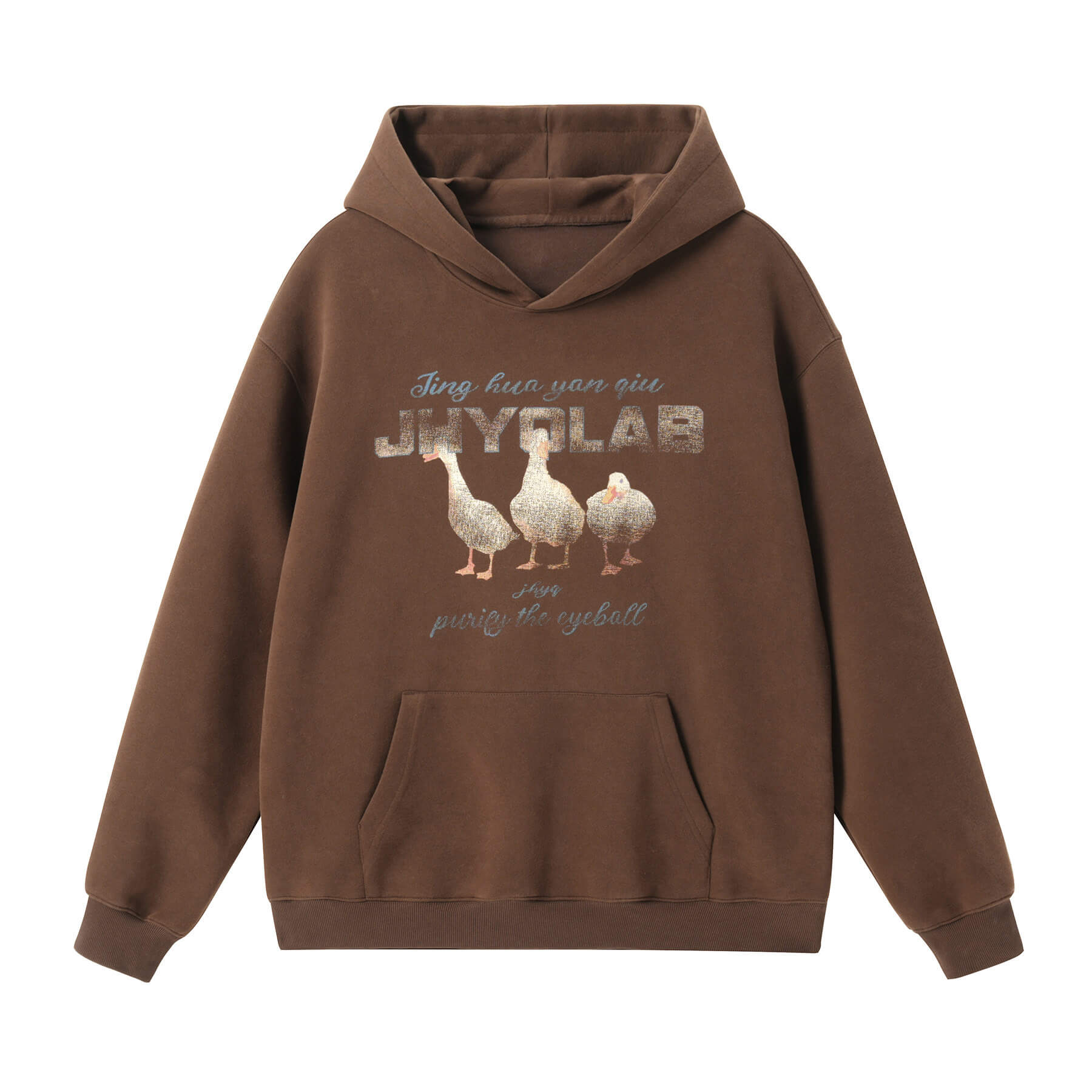 JHYQ Vintage Lucky Duck Print Hoodie