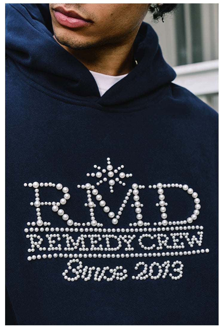 Remedy RMD Pearl Letter Embroidered Hoodie