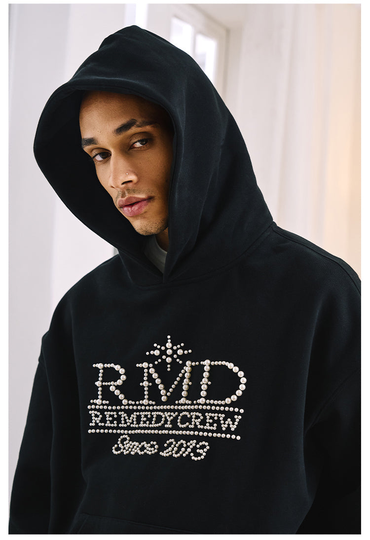 Remedy RMD Pearl Letter Embroidered Hoodie