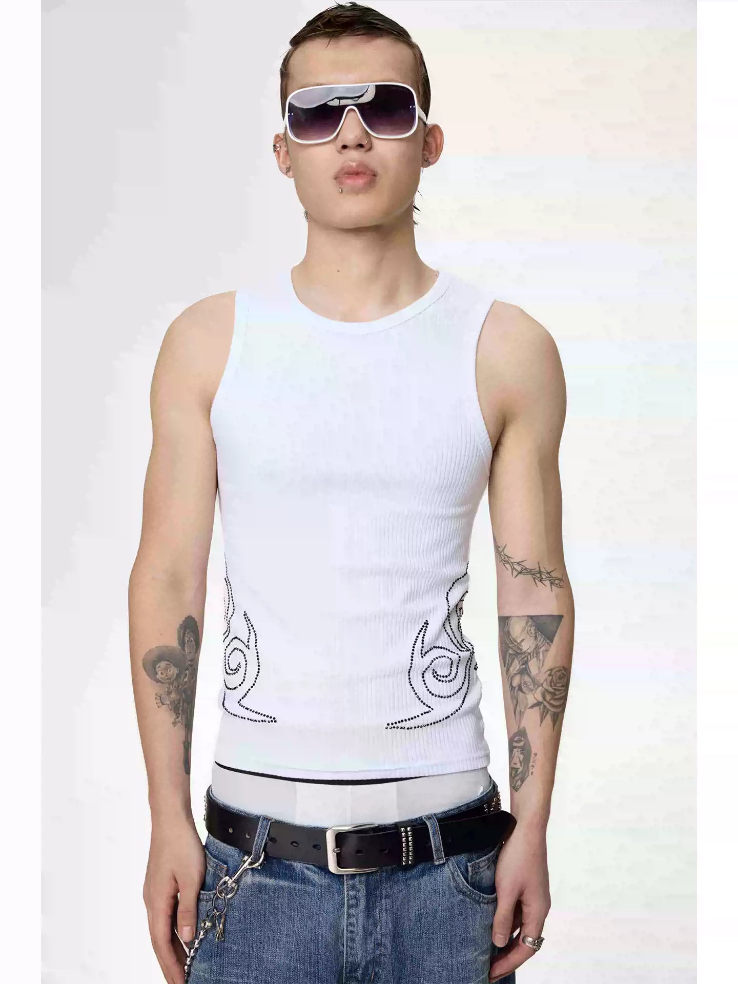 KARMANISTIC Rhinestone Embellished Tank Top