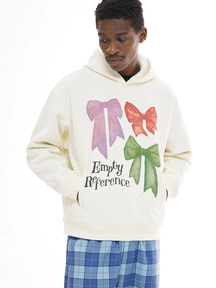 EMPTY REFERENCE Lace Bow Hand Painted Hoodie