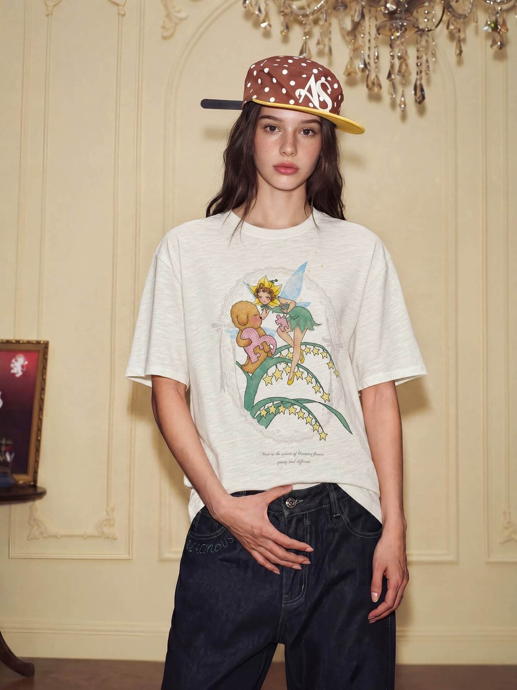 YADcrew Puppy and Fairy Print Tee