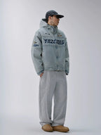 F2CE Racing Embroidered Vintage Washed Denim Jacket