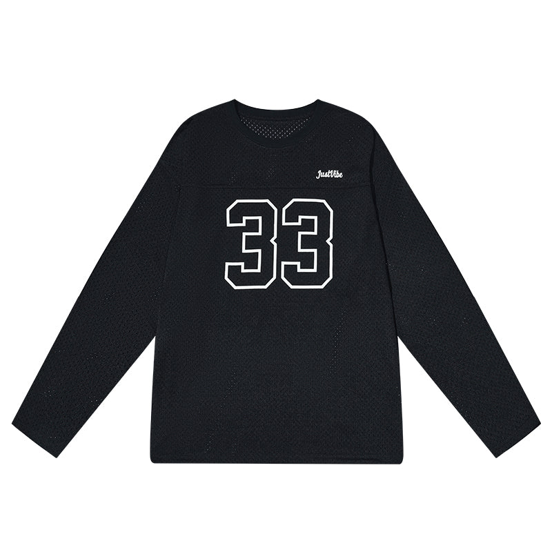 JUST VIBE 33 Numbering Printed Mesh Hockey Jersey