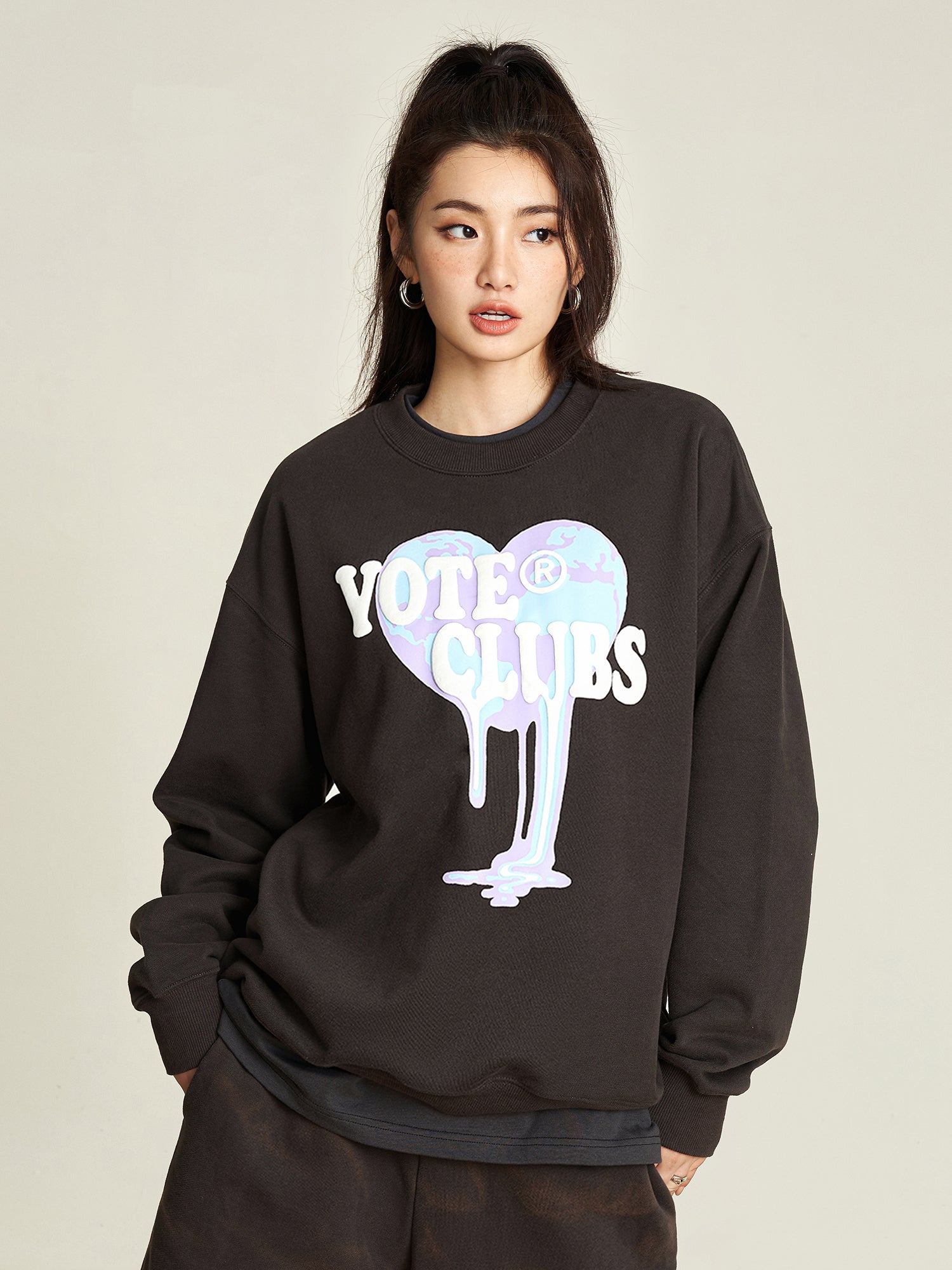 VOTE Foaming Heart Sweatshirt