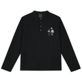 MEDM Rose Print Henley Long Sleeve Tee