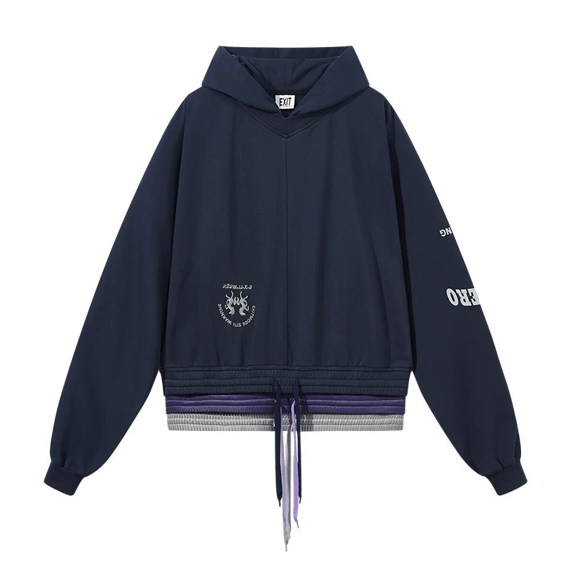 BLIND NO PLAN Multi-Layered Reconstructed Screen-Printed Hoodie