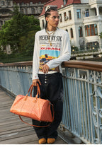 STEEPC Vintage Photo Print Long Sleeve Tee