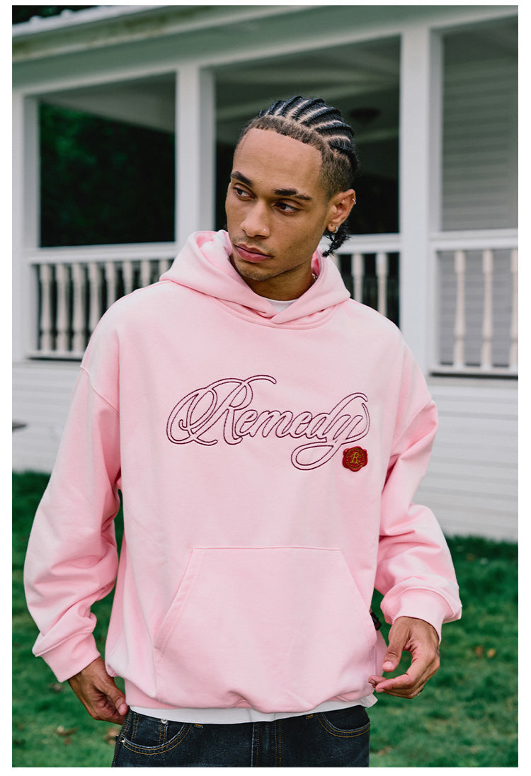 Remedy Metal Wax Seal 3D Logo Embroidered Hoodie