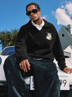 MEDM Coral Fleece Knit Long Sleeve Polo